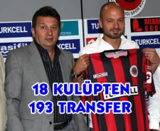 18 takımdan 193 transfer