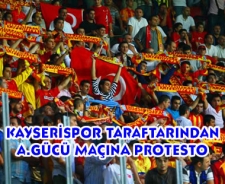 Kayserispor taraftarı Ankaragücü maçını protesto ediyor