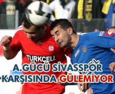 Ankaragücü Sivasspor karşısında gülemiyor