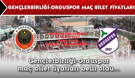 Gençlerbirliği  Orduspor maç bilet fiyatları