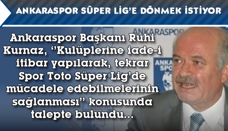 Ankaraspor süper lig'e dönmek istiyor...