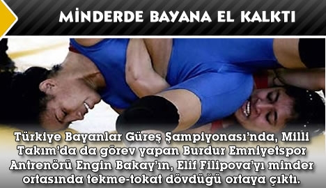 Minderde bayana el kalktı