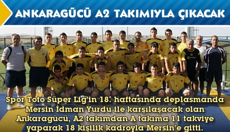 Ankaragücü A2 takımıyla çıkacak