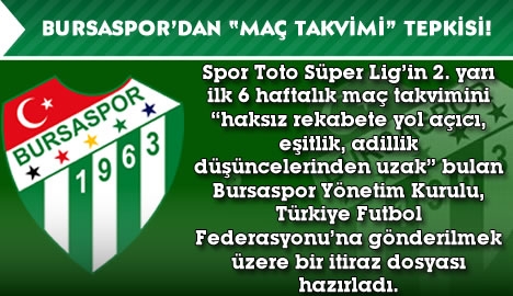 Bursaspor'dan 'maç takvimi' tepkisi...