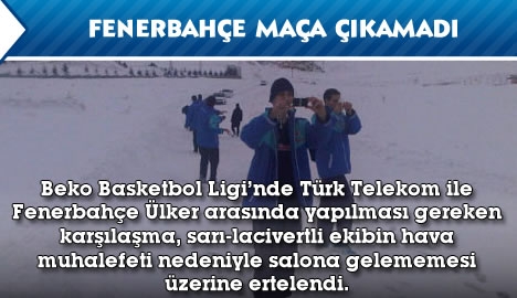 Fenerbahçe maça çıkamadı...