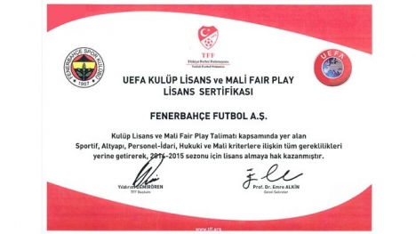 Fenerbahçe, UEFA lisansı aldı!