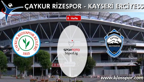 Çaykur Rizespor - S.A.İ. K.Erciyesspor sahaya hangi kadro ile çıkıyor?