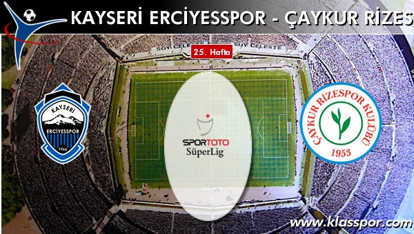 S.A.İ. K.Erciyesspor - Çaykur Rizespor maç kadroları belli oldu...