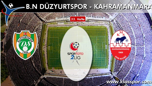 İşte BN Düzyurtspor - Kahramanmaraşspor maçında ilk 11'ler