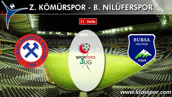 Z. Kömürspor - B. Nilüferspor maç kadroları belli oldu...