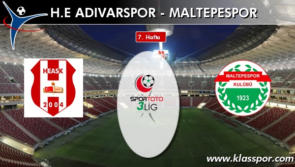 İşte H.E. Adıvarspor - Maltepespor maçında ilk 11'ler