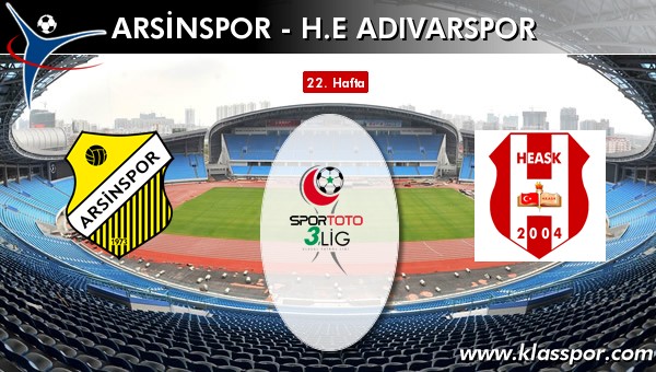 Arsinspor - H.E. Adıvarspor sahaya hangi kadro ile çıkıyor?