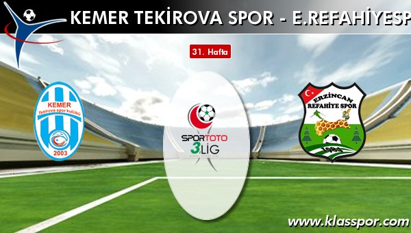 Kemer Tekirova Spor - E. Refahiyespor maç kadroları belli oldu...