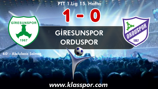 Giresunspor 1 - Orduspor 0