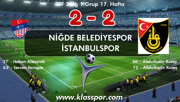 Niğde Belediyespor 2 - İstanbulspor 2