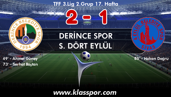 Derince Spor 2 - S. Dört Eylül 1