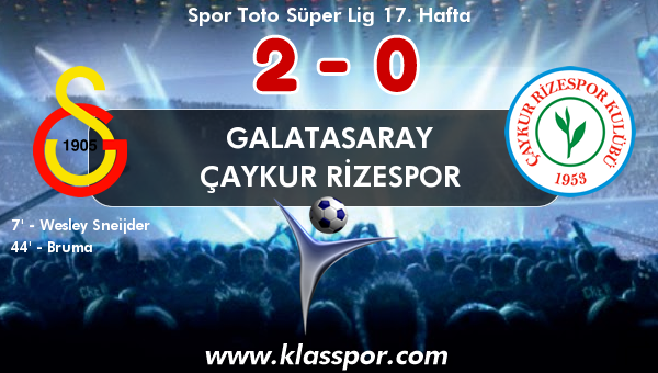 Galatasaray 2 - Çaykur Rizespor 0