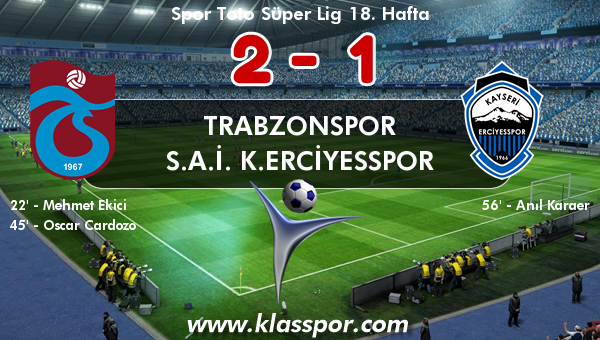 Trabzonspor 2 - S.A.İ. K.Erciyesspor 1