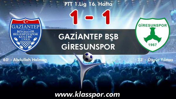 Gaziantep BŞB 1 - Giresunspor 1