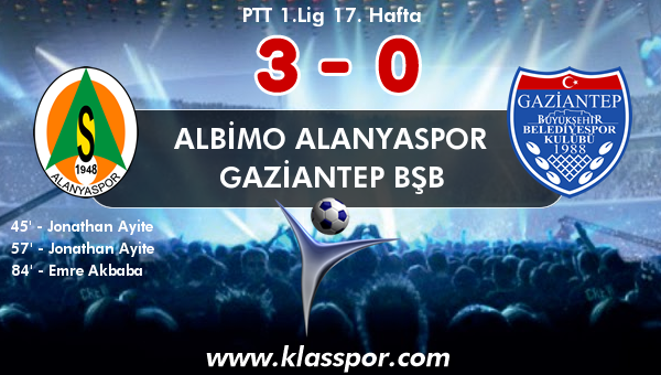 Albimo Alanyaspor 3 - Gaziantep BŞB 0