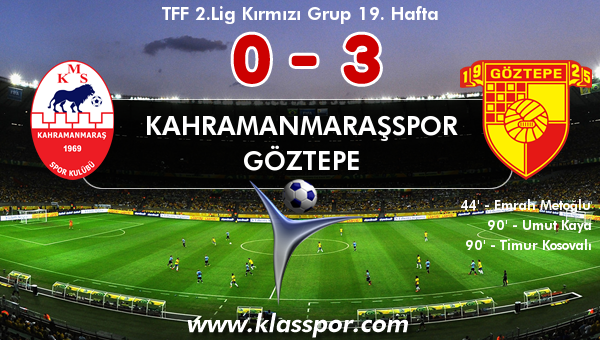 Kahramanmaraşspor 0 - Göztepe 3