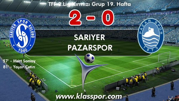 Sarıyer 2 - Pazarspor 0