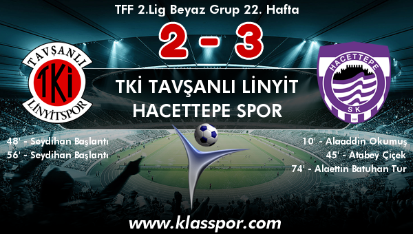 TKİ Tavşanlı Linyit 2 - Hacettepe Spor 3