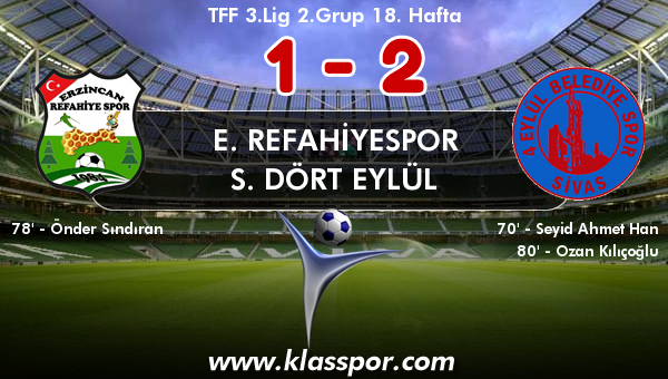 E. Refahiyespor 1 - S. Dört Eylül 2