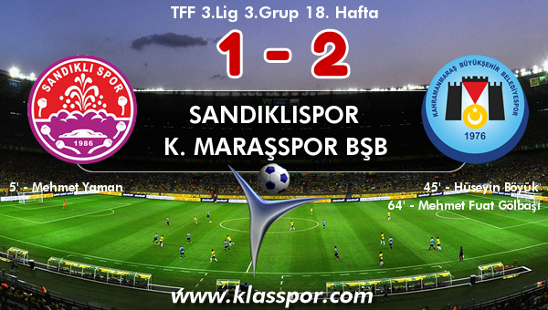 Sandıklıspor 1 - K. Maraşspor BŞB 2