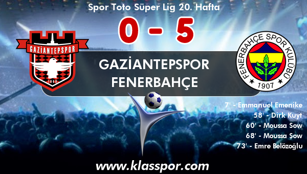 Gaziantepspor 0 - Fenerbahçe 5