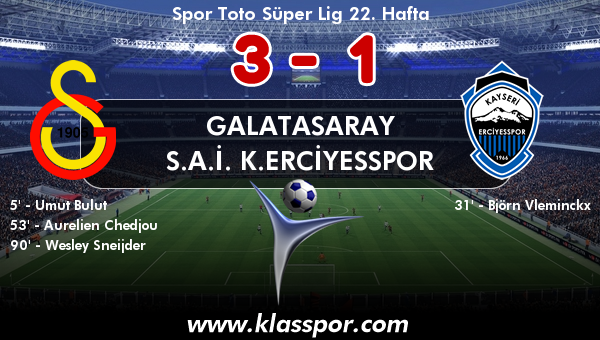 Galatasaray 3 - S.A.İ. K.Erciyesspor 1