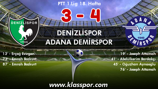 Denizlispor 3 - Adana Demirspor 4
