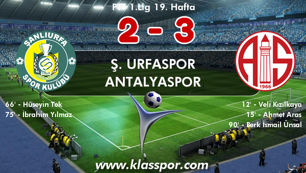 Ş. Urfaspor 2 - Antalyaspor 3