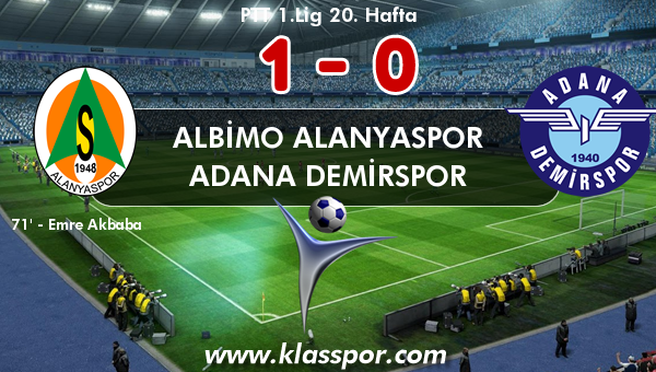 Albimo Alanyaspor 1 - Adana Demirspor 0