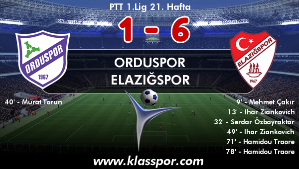 Orduspor 1 - Elazığspor 6