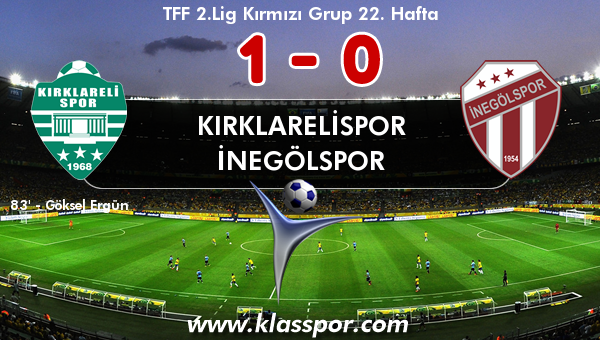 Kırklarelispor 1 - İnegölspor 0