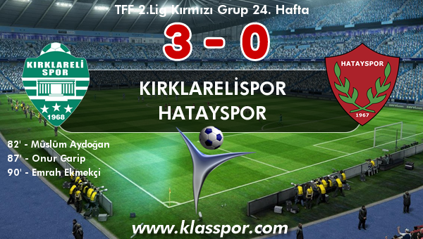 Kırklarelispor 3 - Hatayspor 0