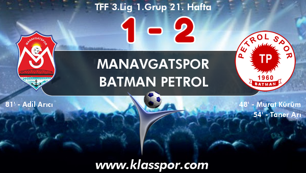 Manavgatspor 1 - Batman Petrol 2