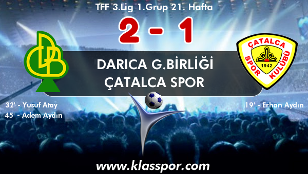 Darıca G.Birliği 2 - Çatalca Spor 1