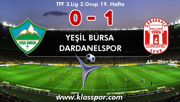 Yeşil Bursa 0 - Dardanelspor 1