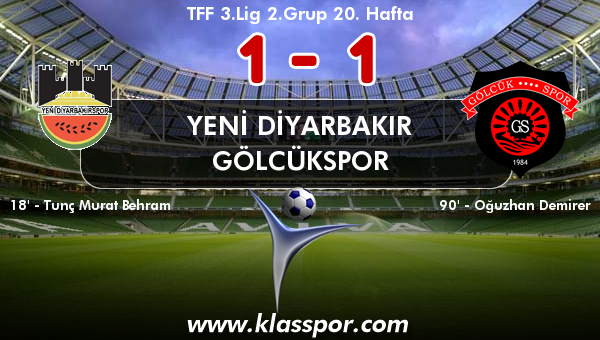 Yeni Diyarbakır 1 - Gölcükspor 1