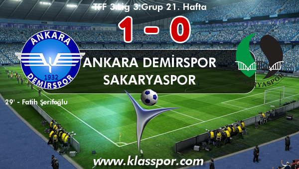 Ankara Demirspor 1 - Sakaryaspor 0