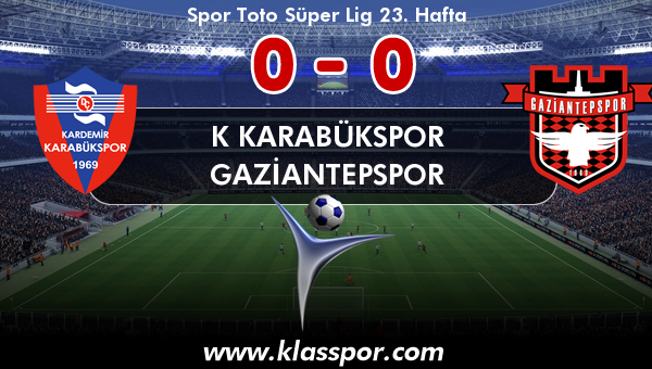 K Karabükspor 0 - Gaziantepspor 0