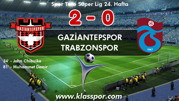 Gaziantepspor 2 - Trabzonspor 0