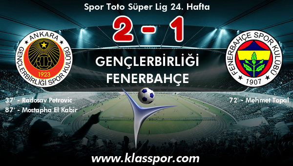 Gençlerbirliği 2 - Fenerbahçe 1