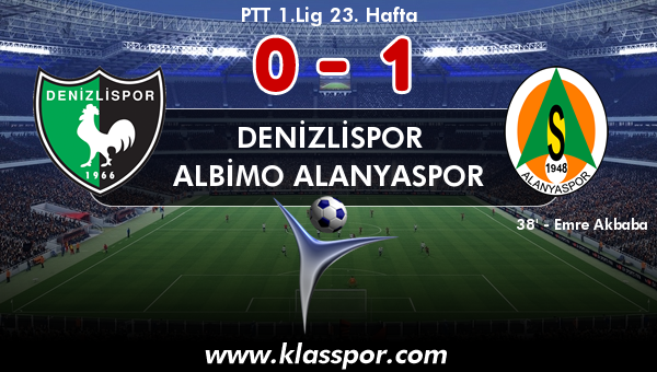 Denizlispor 0 - Albimo Alanyaspor 1