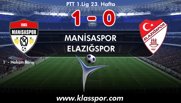 Manisaspor 1 - Elazığspor 0