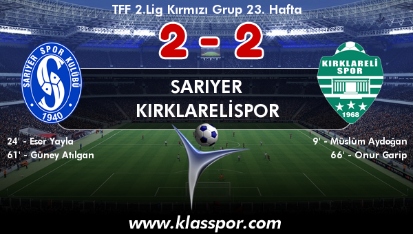 Sarıyer 2 - Kırklarelispor 2