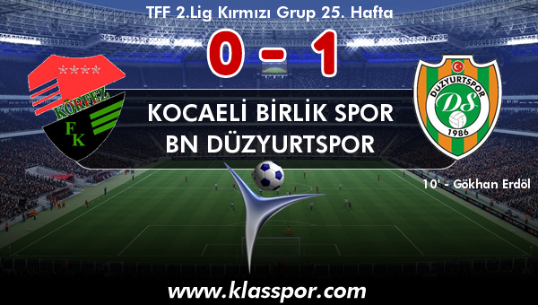 Kocaeli Birlik Spor 0 - BN Düzyurtspor 1