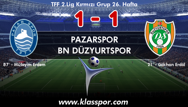 Pazarspor 1 - BN Düzyurtspor 1